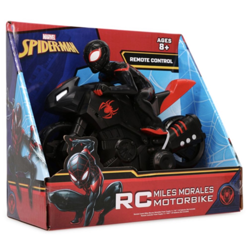 NEW Marvel Remote Controlled Spiderman Motorbike RC Cool Rare Black
